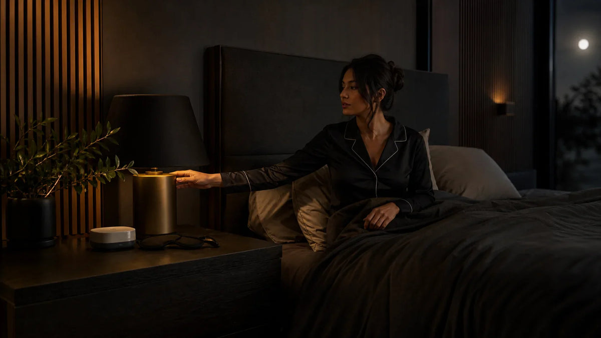 Latina woman during a calm evening routine for Sleep and Recovery