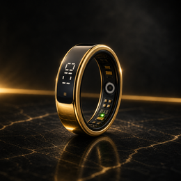 DROPPD Aura Touch Smart Ring clean dark studio preview