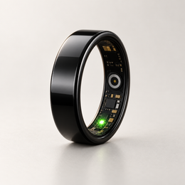 DROPPD Core Smart Ring smooth black angle view