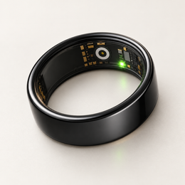 DROPPD Core Smart Ring smooth black inner sensor detail