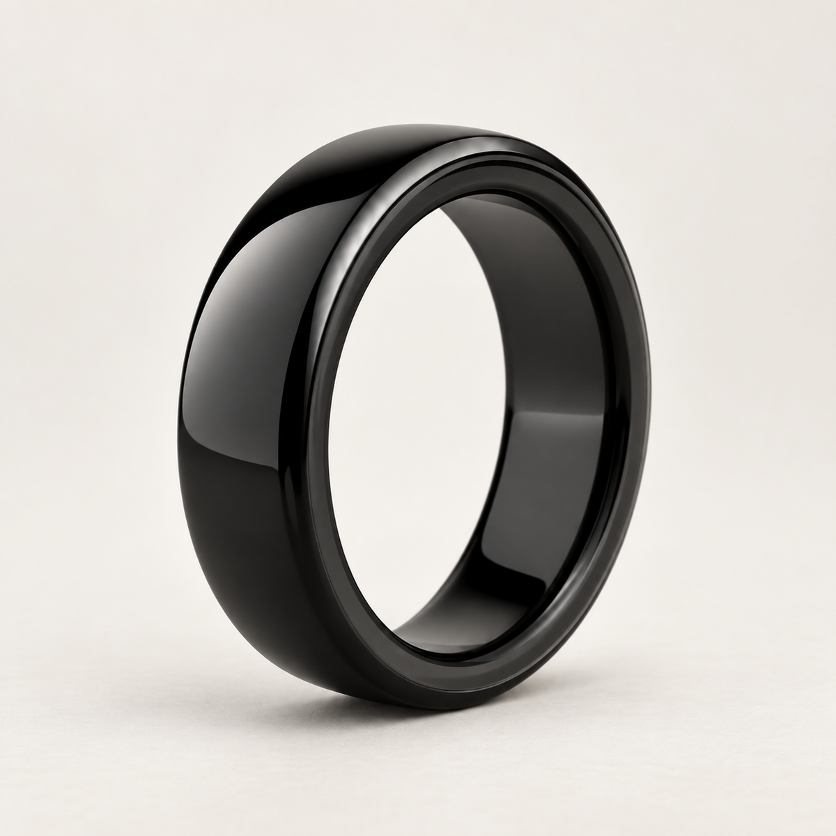 Black Flow Smart Ring, three-quarter studio view