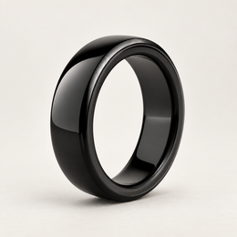 Black Flow Smart Ring, three-quarter studio view