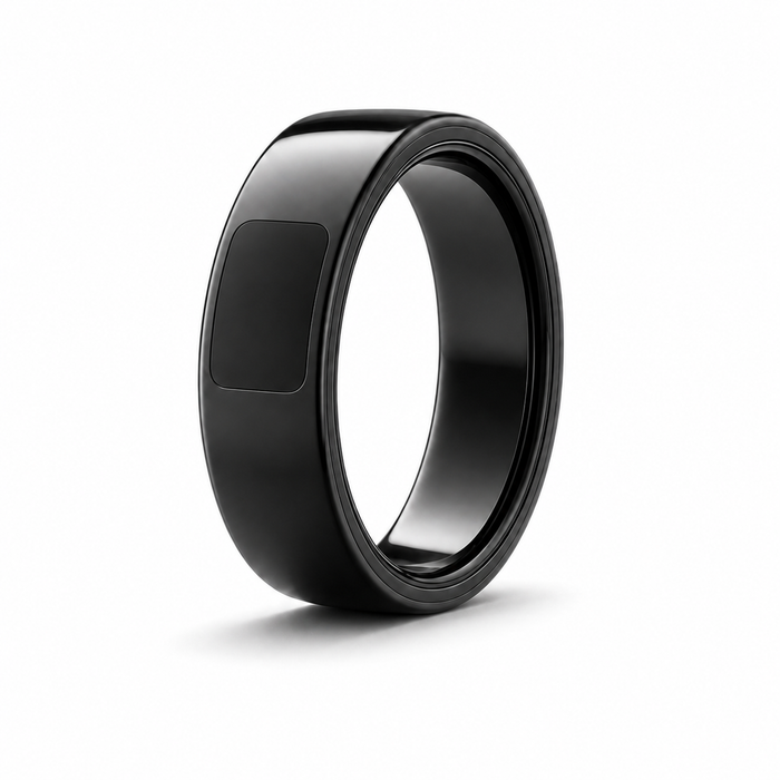 Flip Display Smart Ring front three-quarter view on white