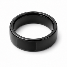 Flip Display Smart Ring elevated overhead view on white
