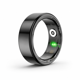 Dark-finish Vital Track Smart Ring front three-quarter view on white