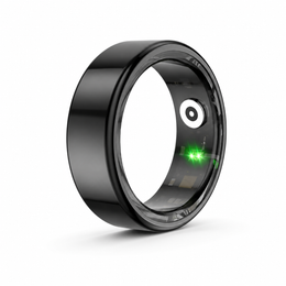 Dark-finish Vital Track Smart Ring side profile on white