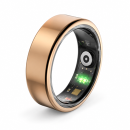 Gold Vital Track Smart Ring interior sensor view on white